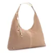 Bolsa Hobo Bag Charm Couro Camurça/Couro Bege - imagem 3