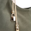 Bolsa Hobo Bag Charm Couro Camurça/Couro Verde - imagem 6