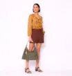 Bolsa Hobo Bag Charm Couro Camurça/Couro Verde - imagem 7