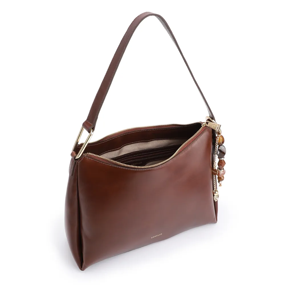 Bolsa Hobo Bag Charm Couro Marrom - imagem 4