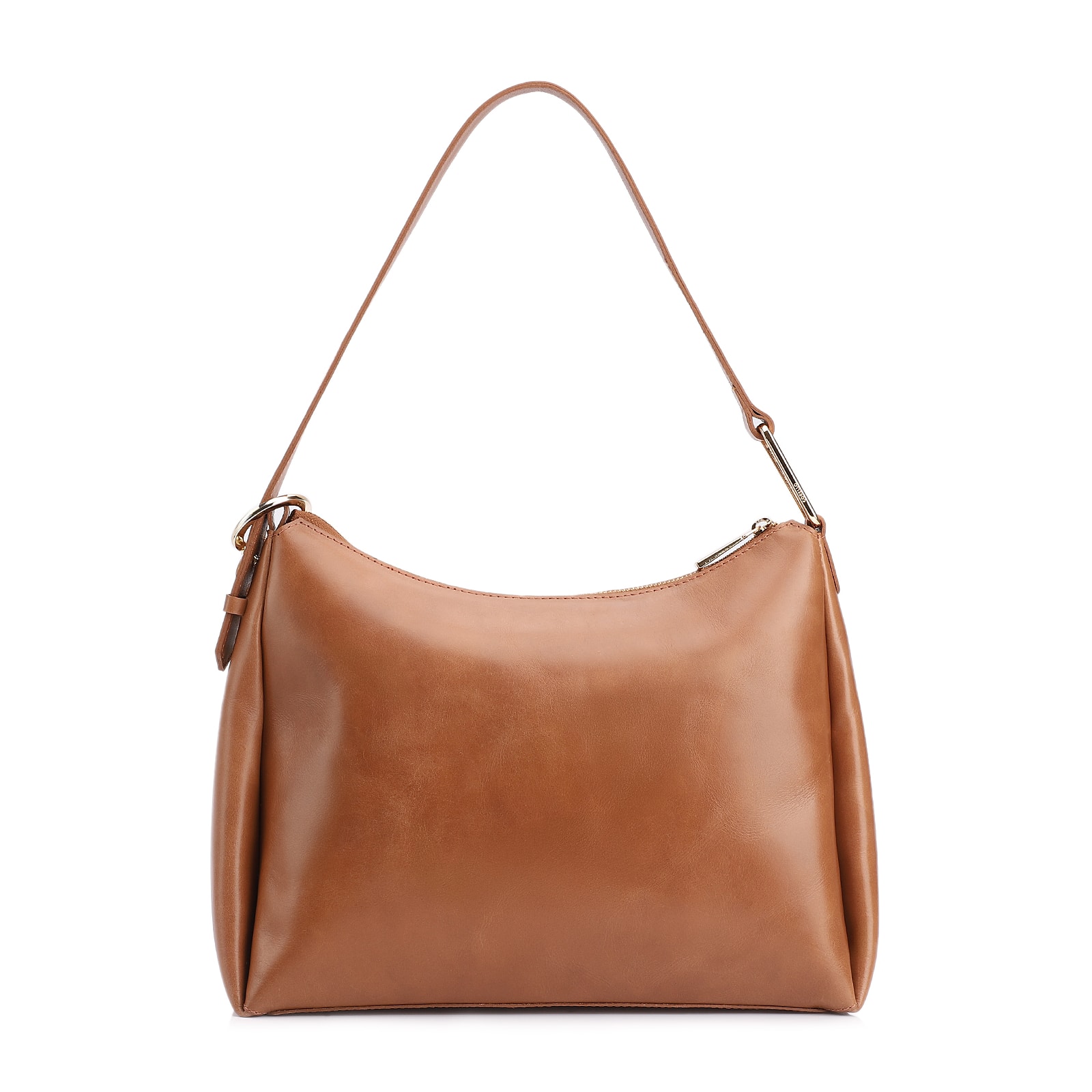 Bolsa Hobo Bag Charm Couro Marrom Claro