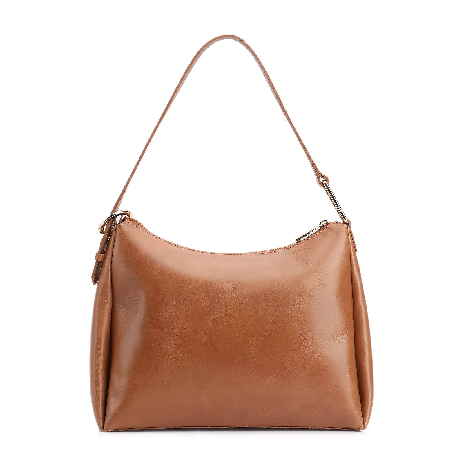 Bolsa Hobo Bag Charm Couro Marrom Claro