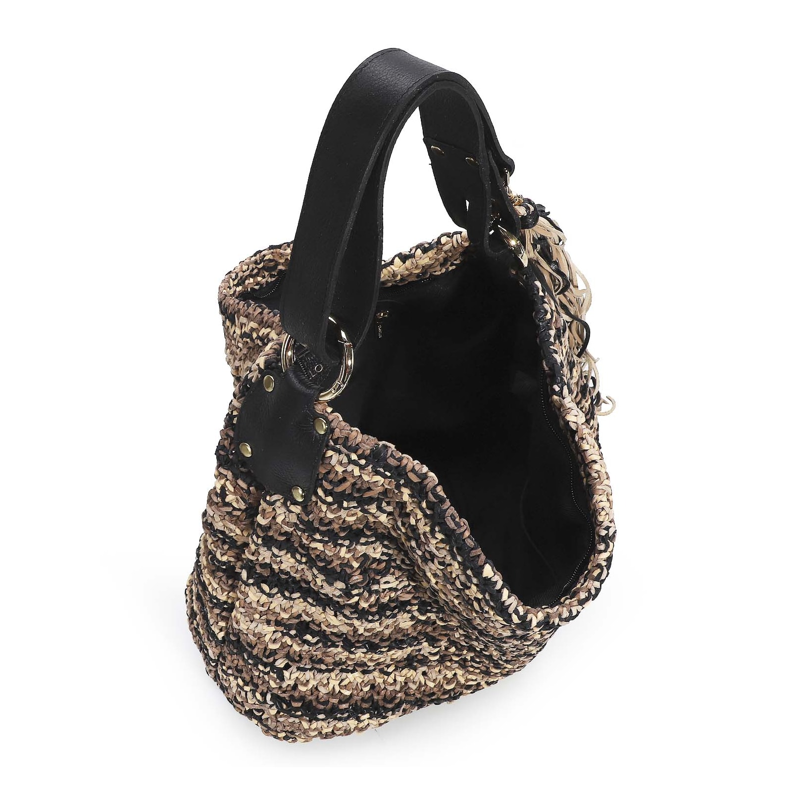 Bolsa Hobo Caramelo/Preto