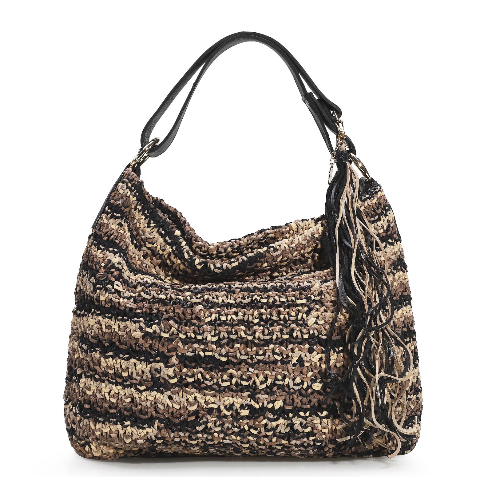 Bolsa Hobo Caramelo/Preto