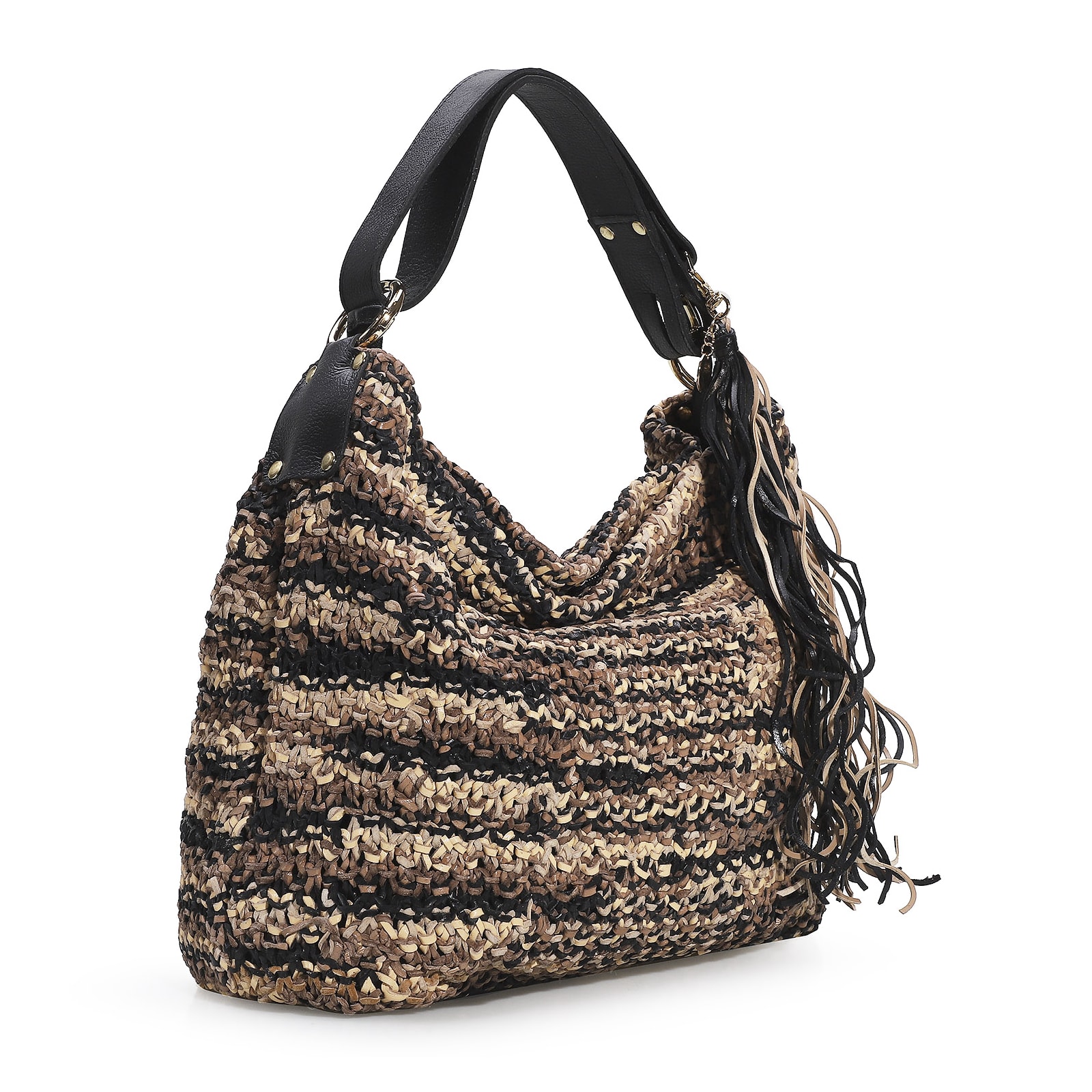 Bolsa Hobo Caramelo/Preto