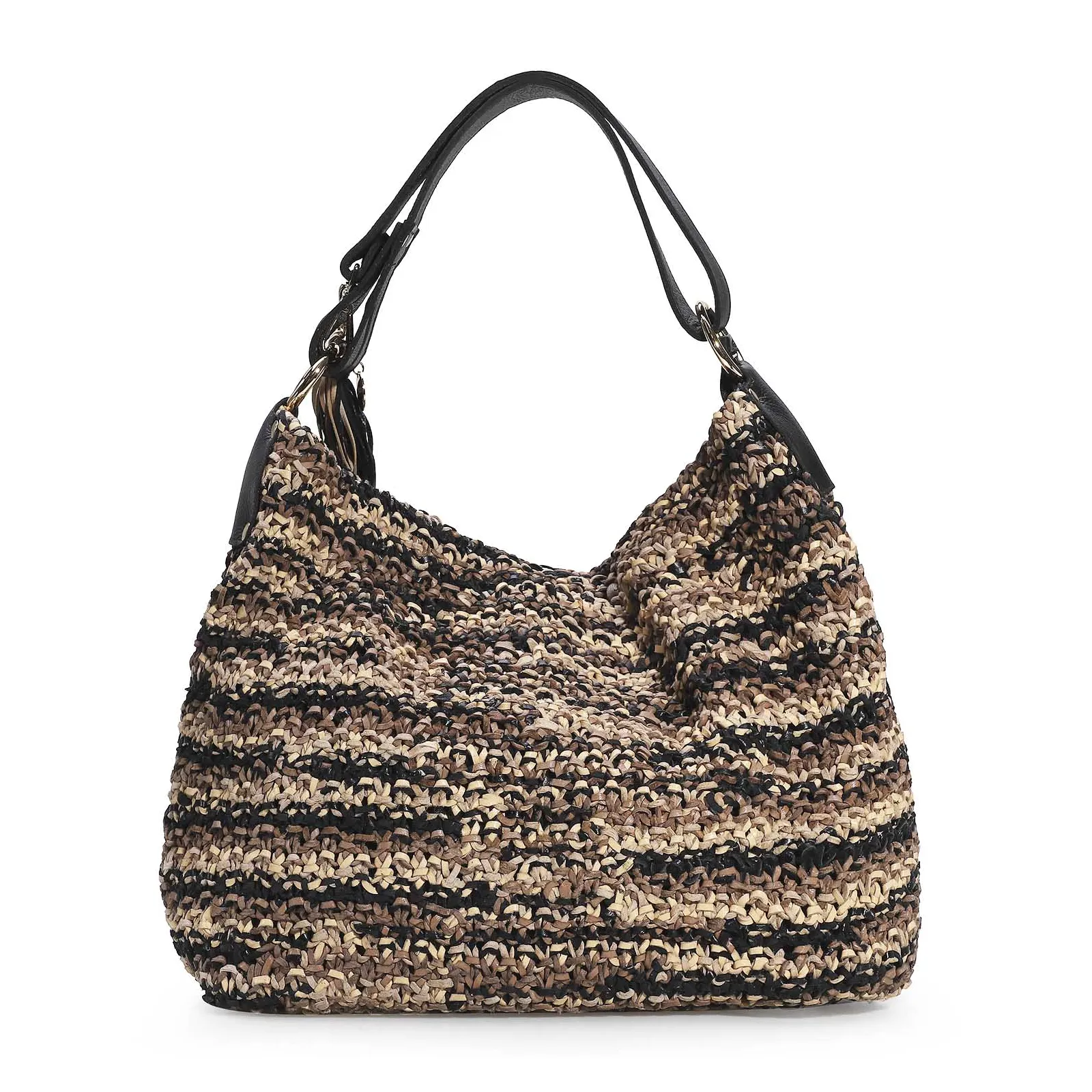 Bolsa Hobo Caramelo/Preto