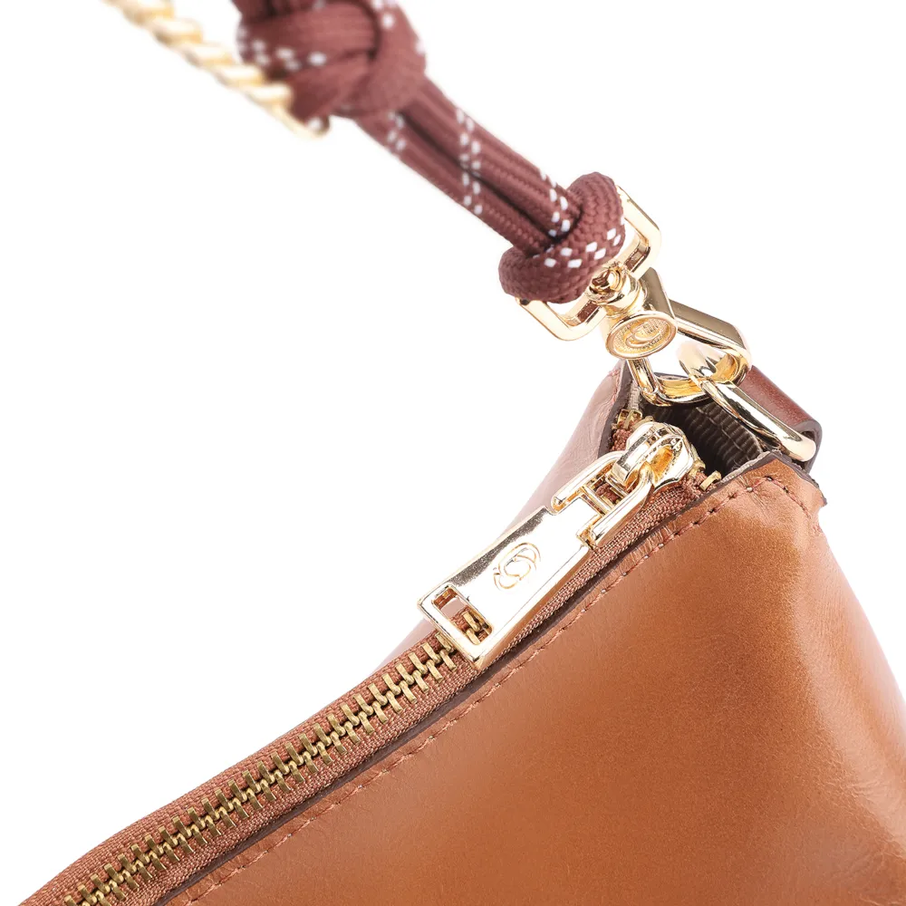 Bolsa Hobo Cordão Couro Marrom - imagem 5