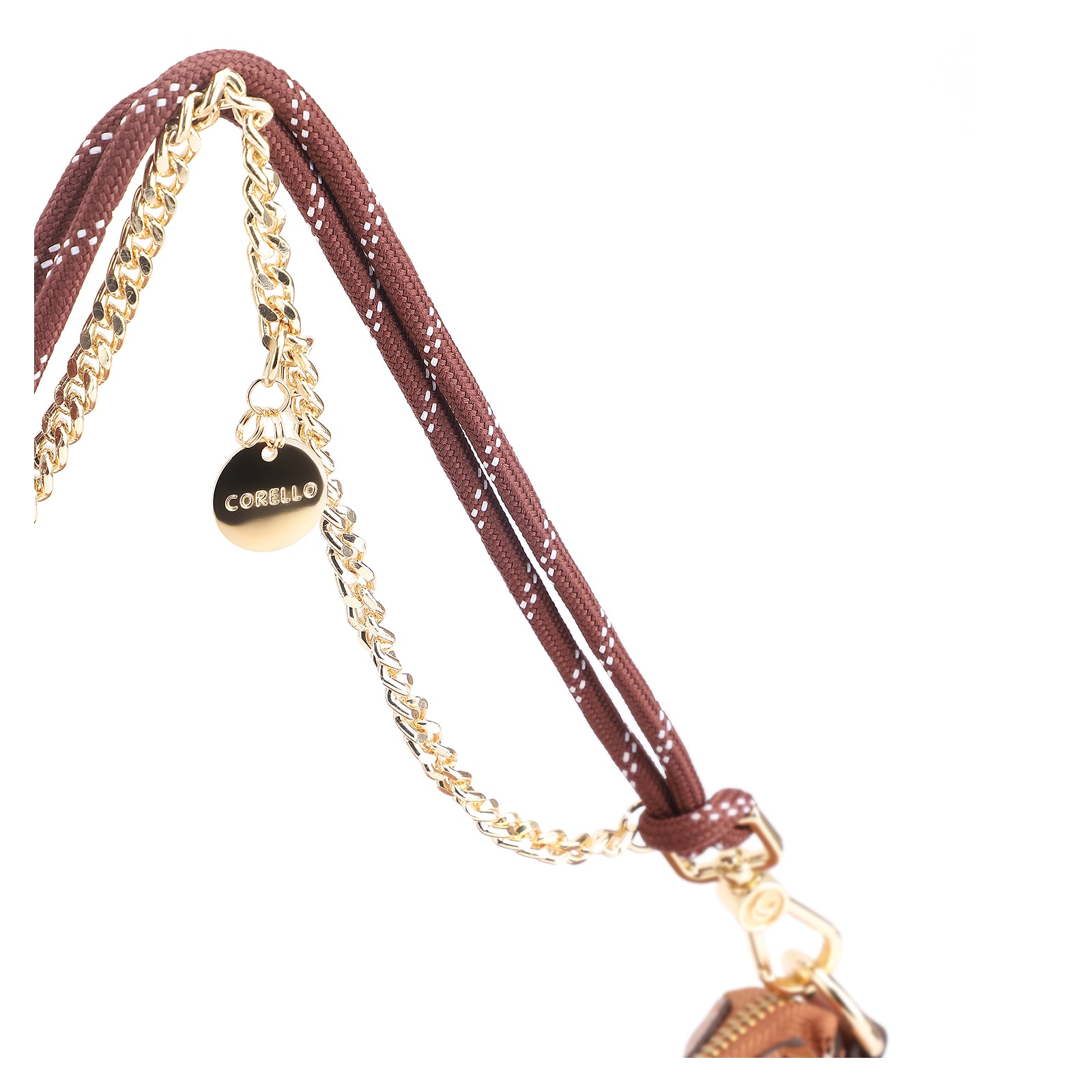 Bolsa Hobo Cordão Couro Marrom