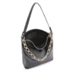 Bolsa Hobo Corrente Couro Preto - imagem 4