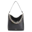 Bolsa Hobo Corrente Couro Preto - imagem 1