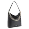 Bolsa Hobo Corrente Couro Preto - imagem 2