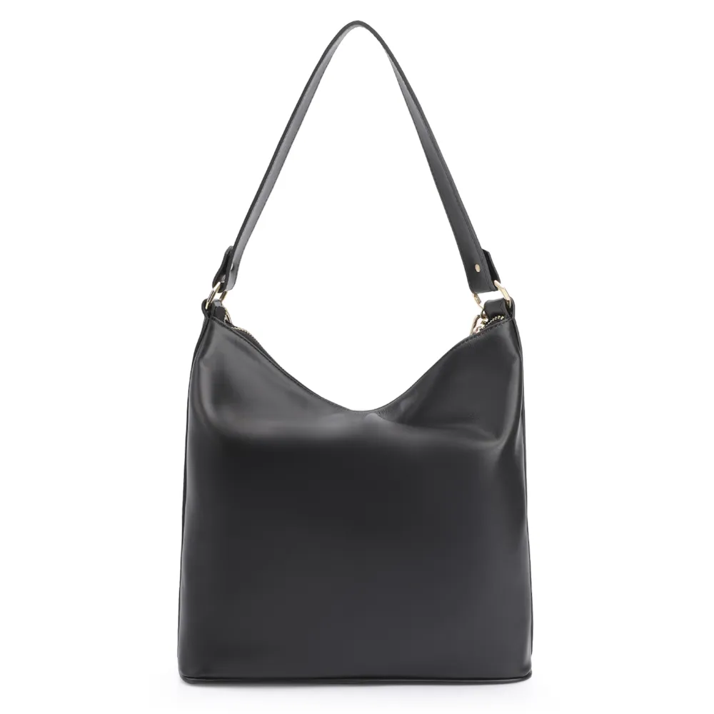 Bolsa Hobo Corrente Couro Preto - imagem 3