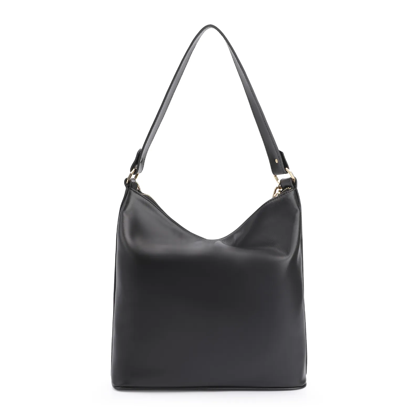 Bolsa Hobo Corrente Couro Preto