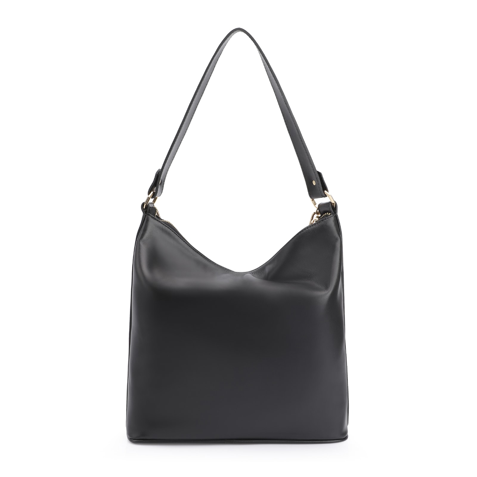 Bolsa Hobo Corrente Couro Preto