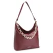 Bolsa Hobo Corrente Couro Vinho - imagem 3