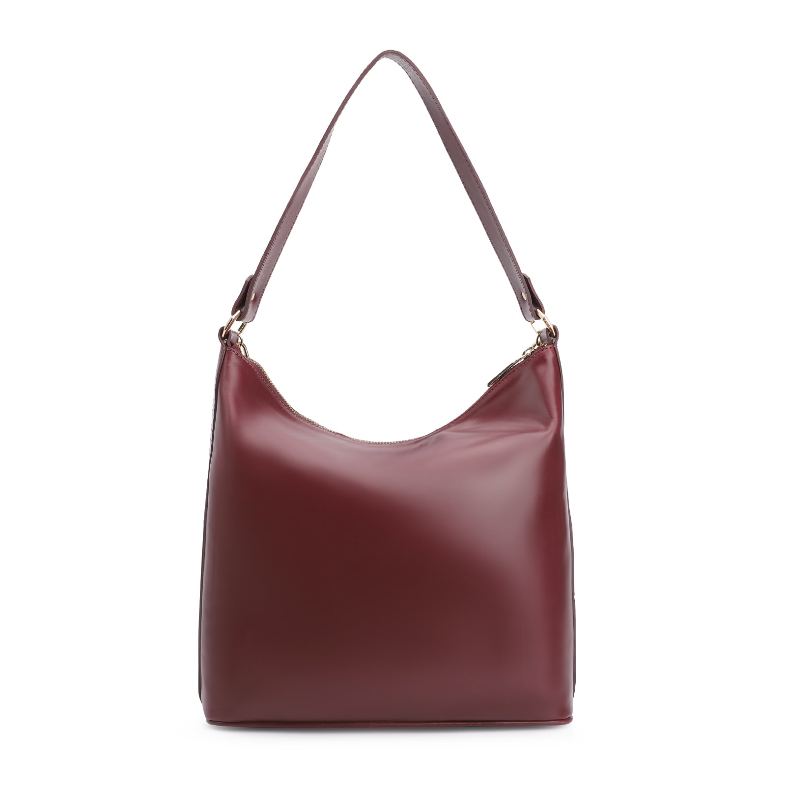 Bolsa Hobo Corrente Couro Vinho