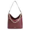Bolsa Hobo Corrente Couro Vinho - imagem 1