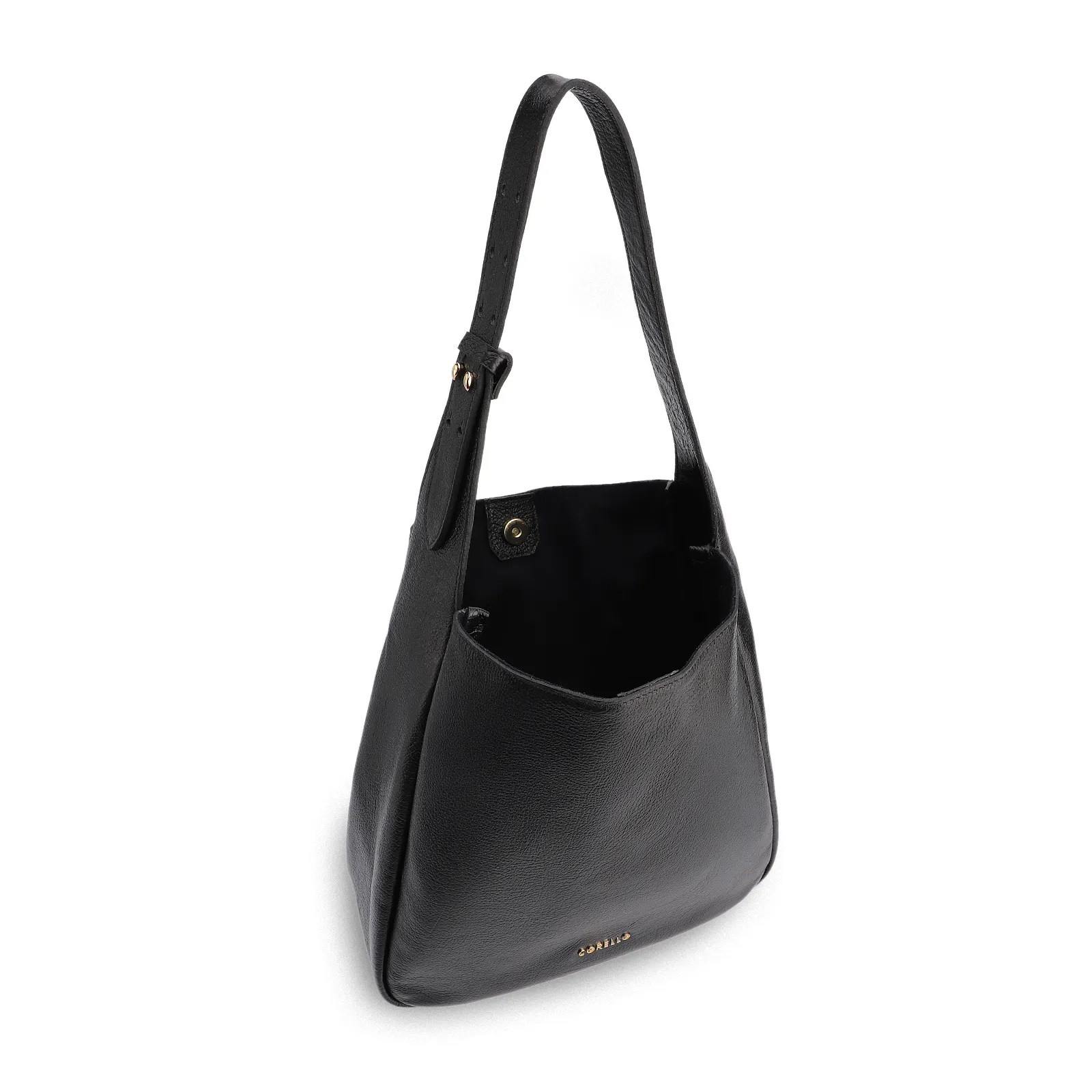 Bolsa Hobo Couro Antique Preto