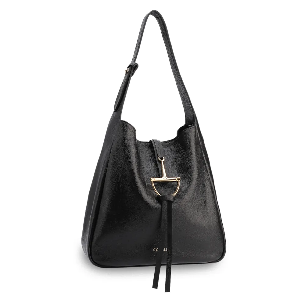 Bolsa Hobo Couro Antique Preto - imagem 2
