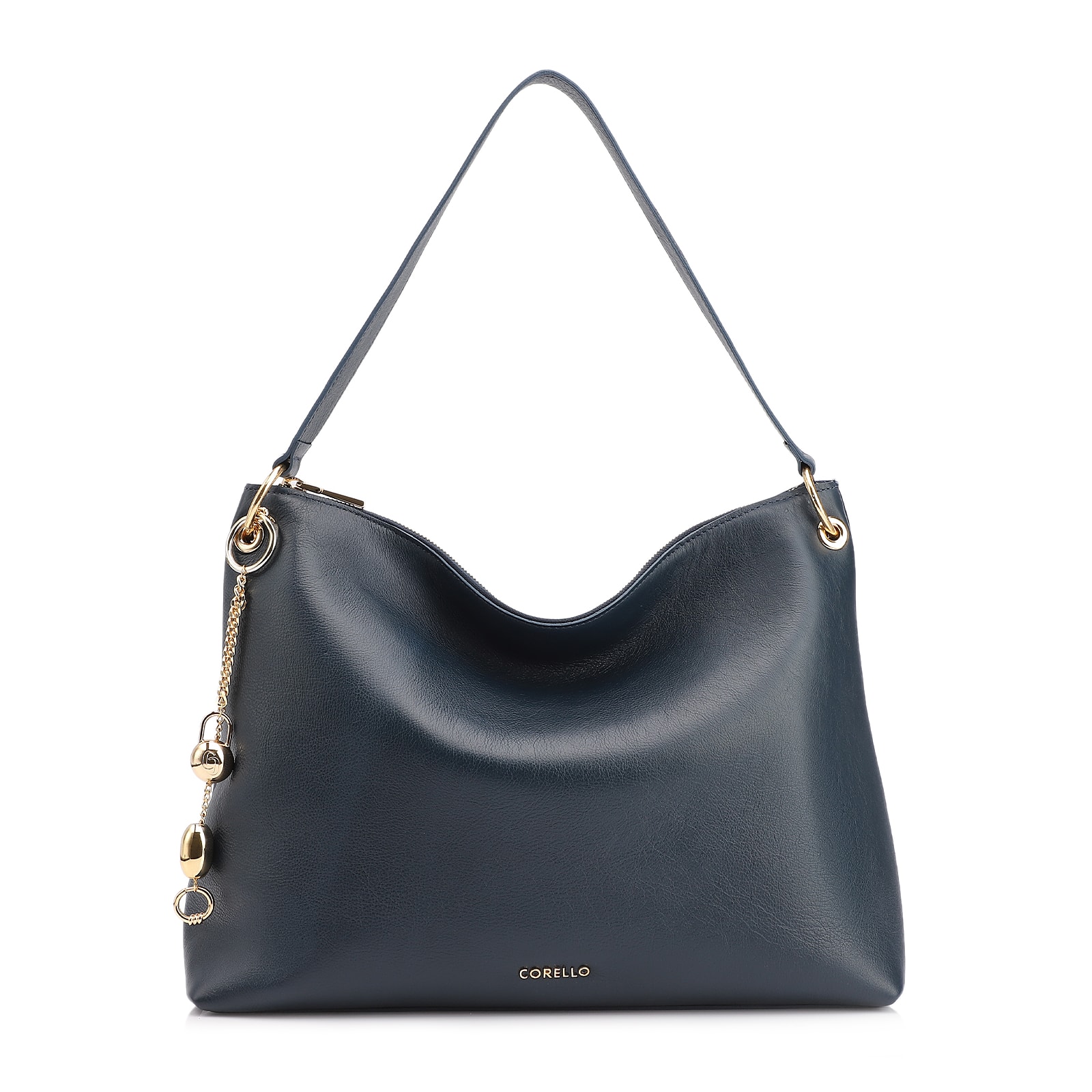 Bolsa Hobo Couro Azul