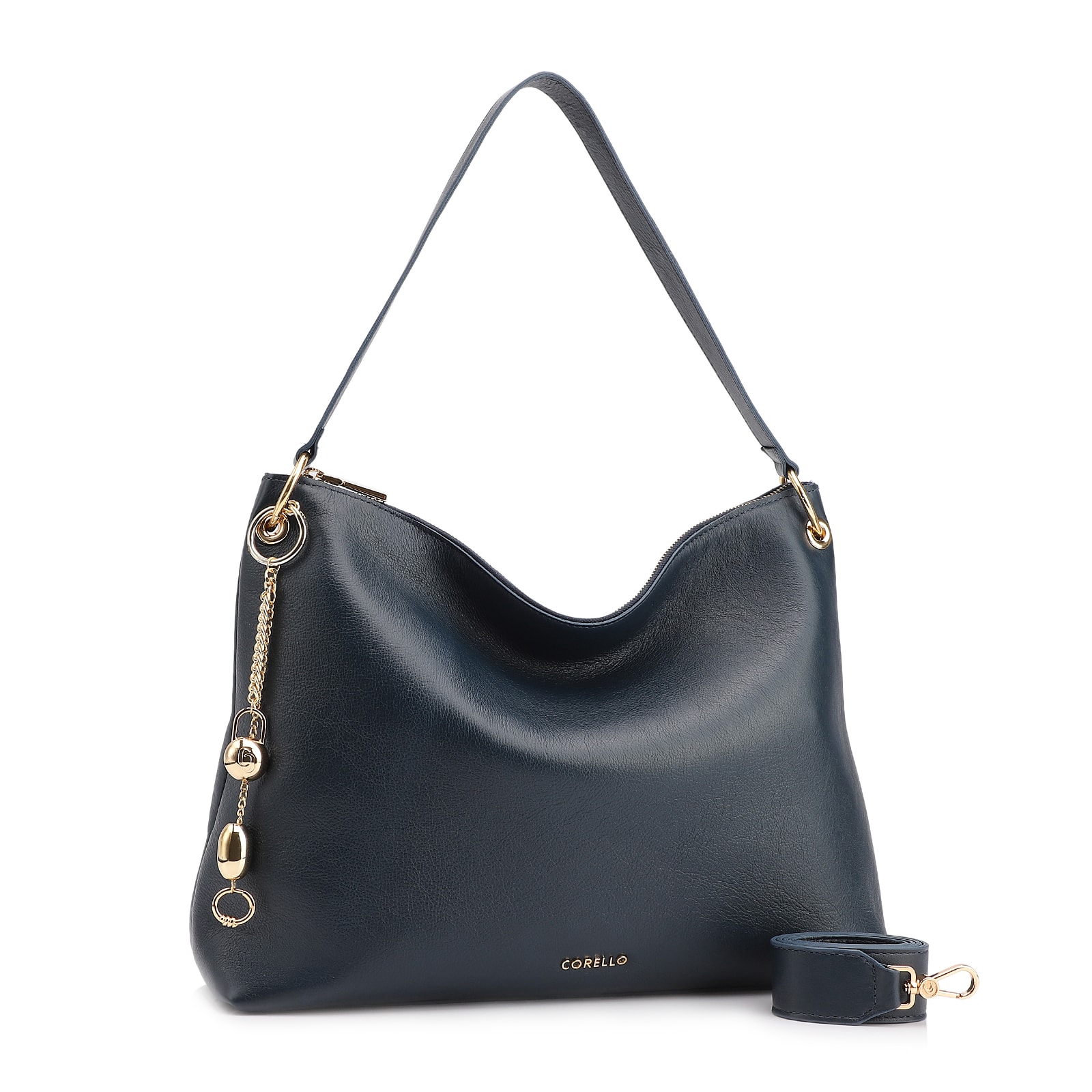 Bolsa Hobo Couro Azul