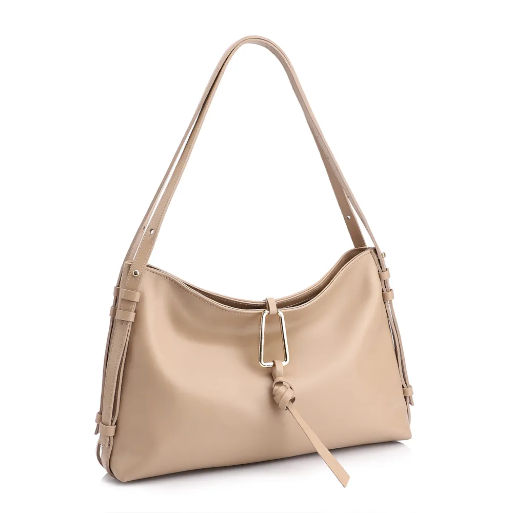 Bolsa Hobo Couro Bege - imagem 3