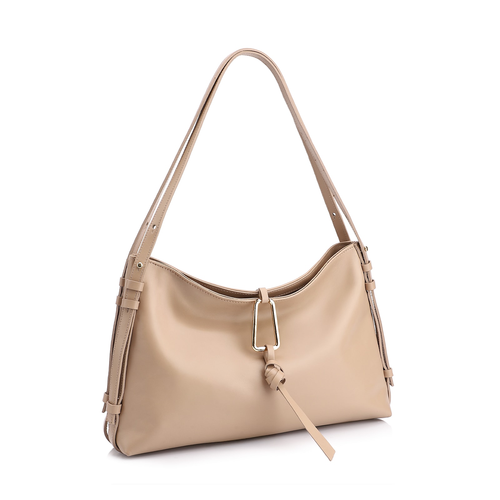Bolsa Hobo Couro Bege