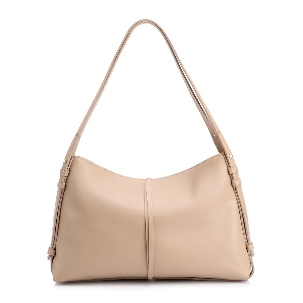 Bolsa Hobo Couro Bege - imagem 4