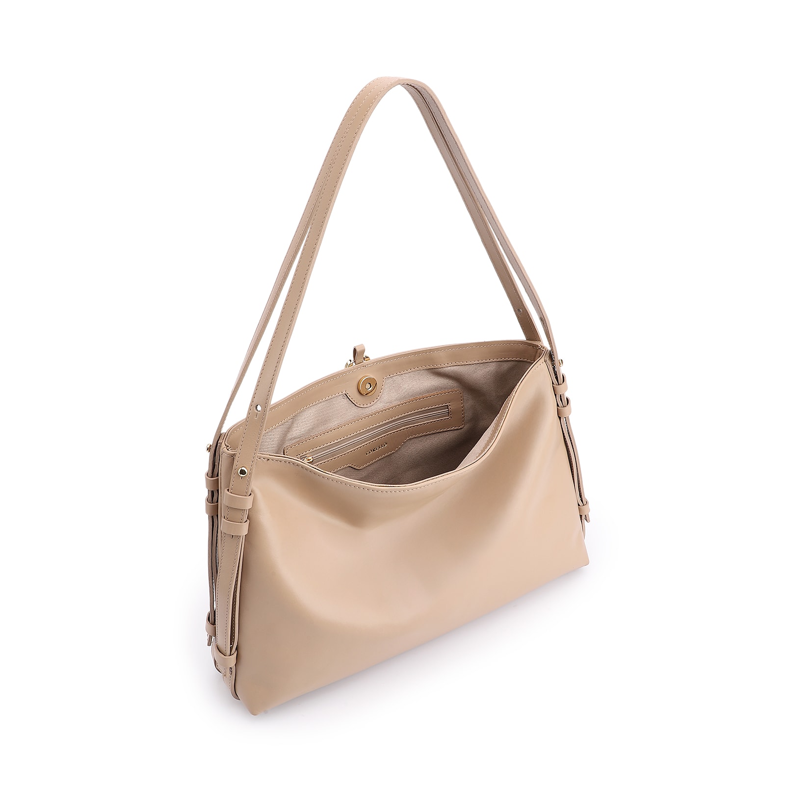 Bolsa Hobo Couro Bege