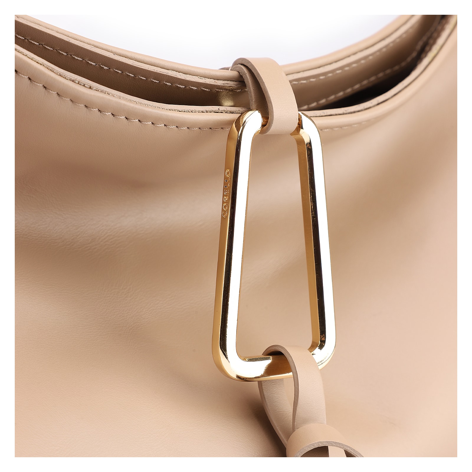 Bolsa Hobo Couro Bege