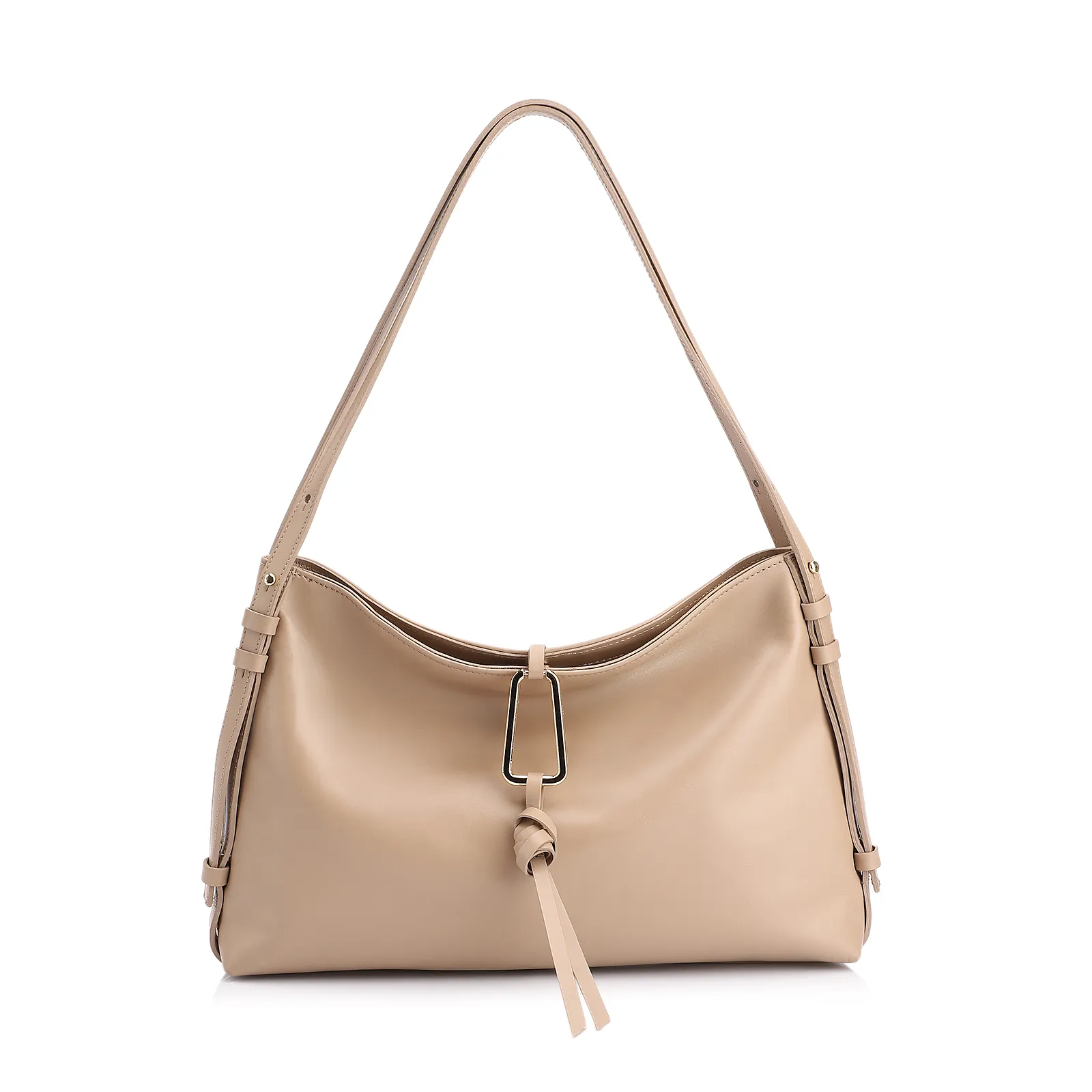 Bolsa Hobo Couro Bege