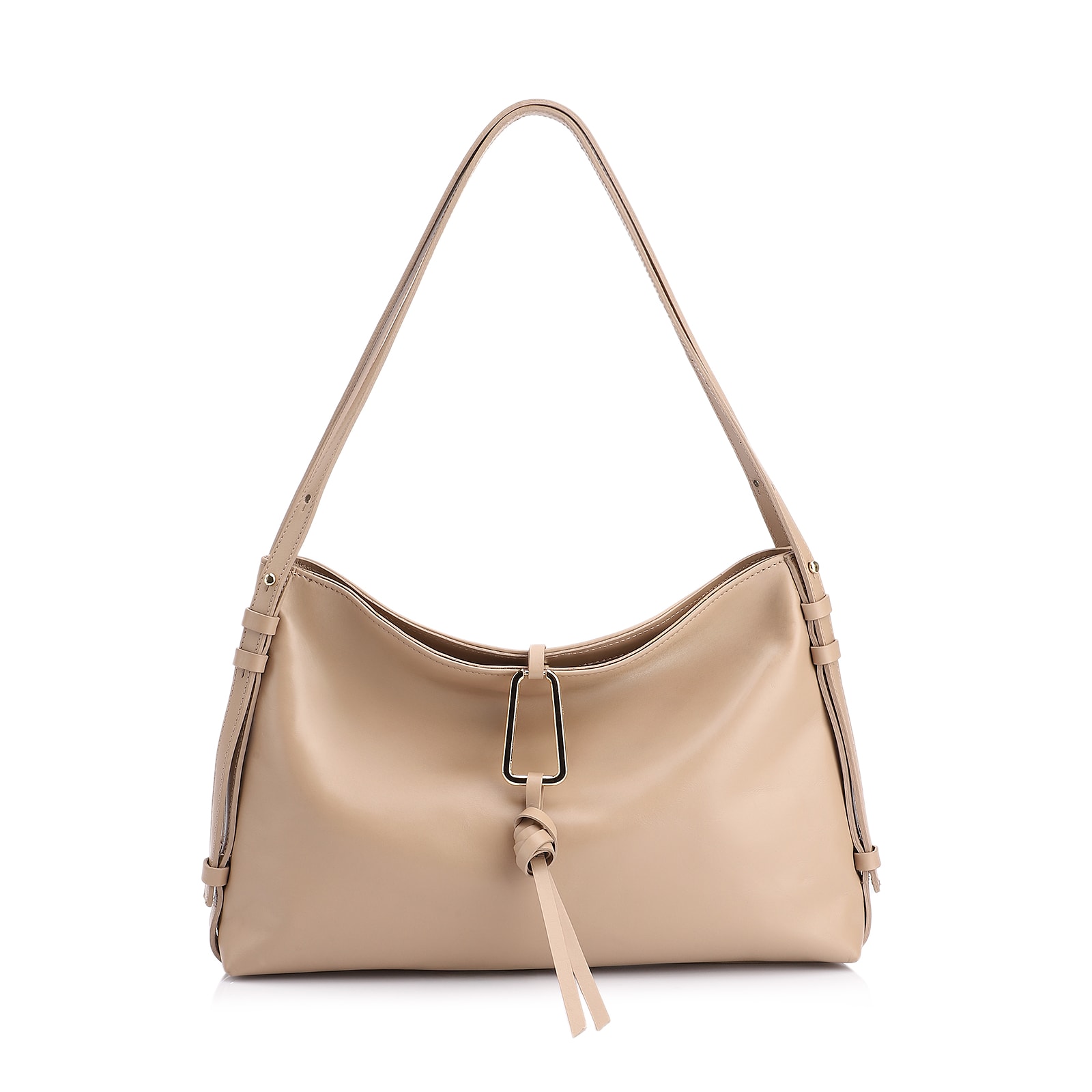 Bolsa Hobo Couro Bege