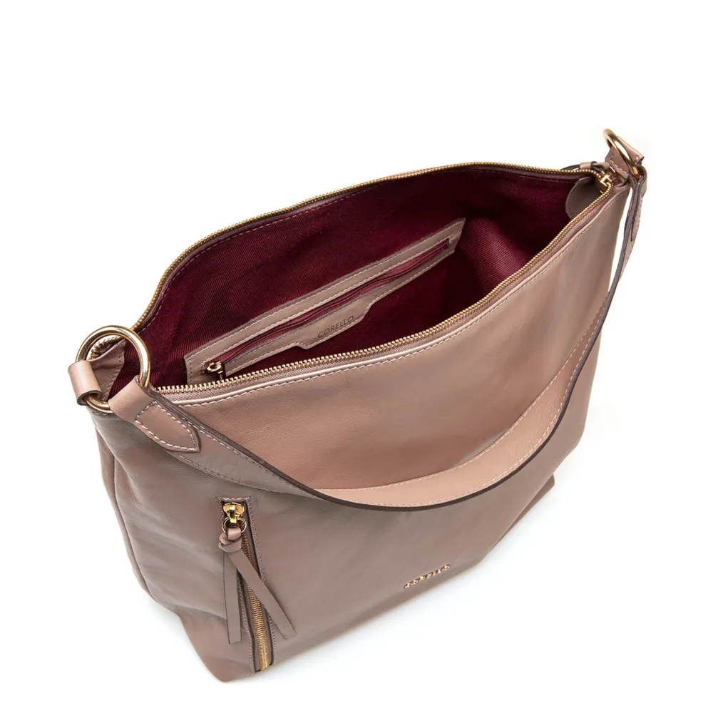 Bolsa Hobo Couro Bege - imagem 3