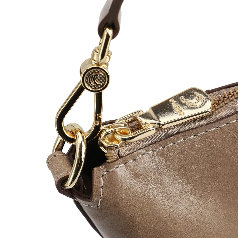 Bolsa Hobo Couro Bege - imagem 5