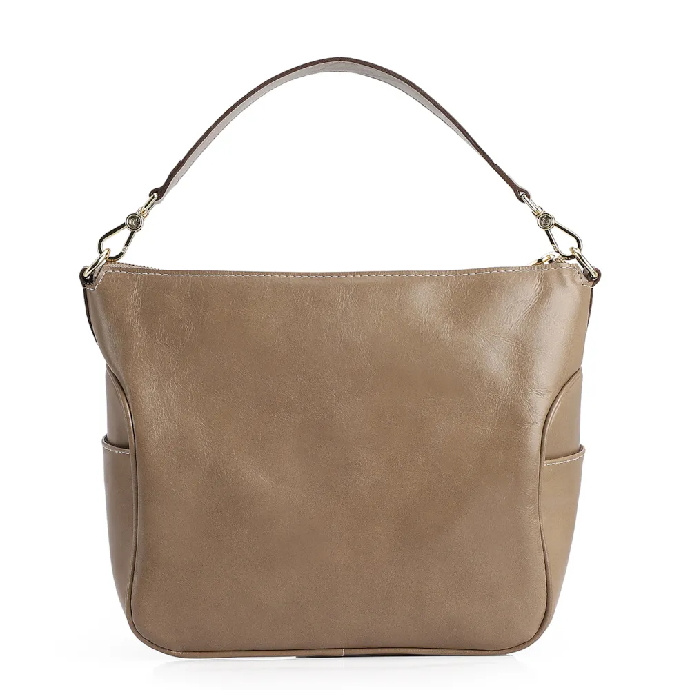 Bolsa Hobo Couro Bege - imagem 3