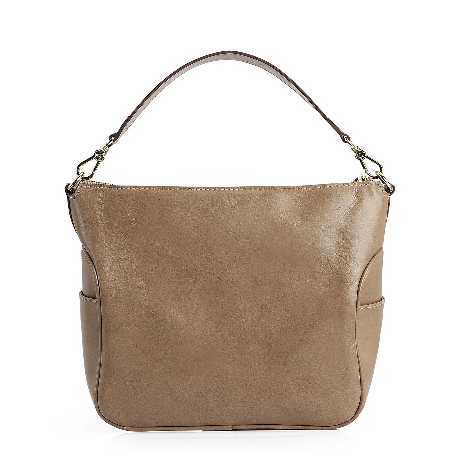 Bolsa Hobo Couro Bege