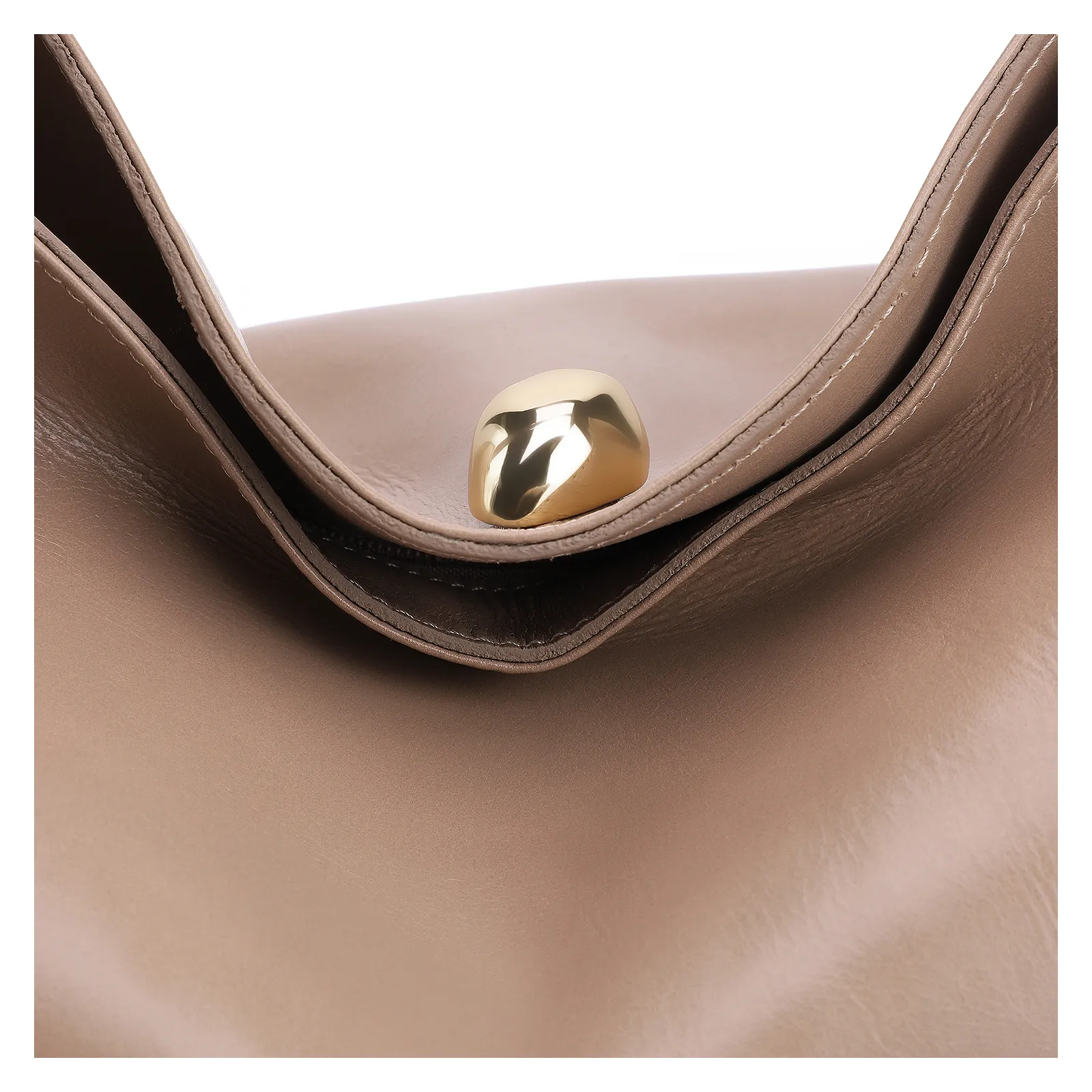 Bolsa Hobo Couro Bege