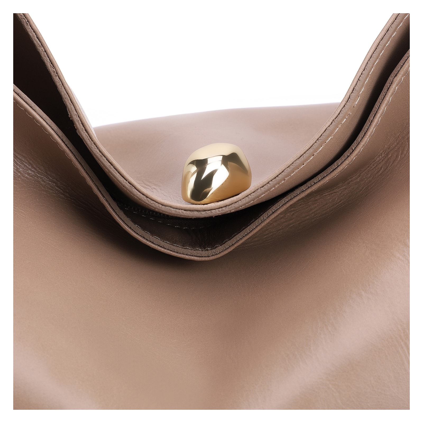Bolsa Hobo Couro Bege
