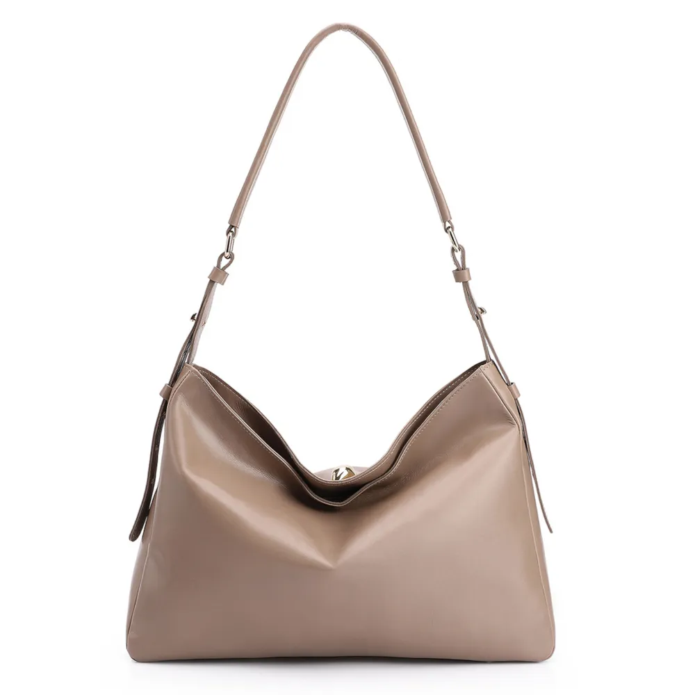 Bolsa Hobo Couro Bege