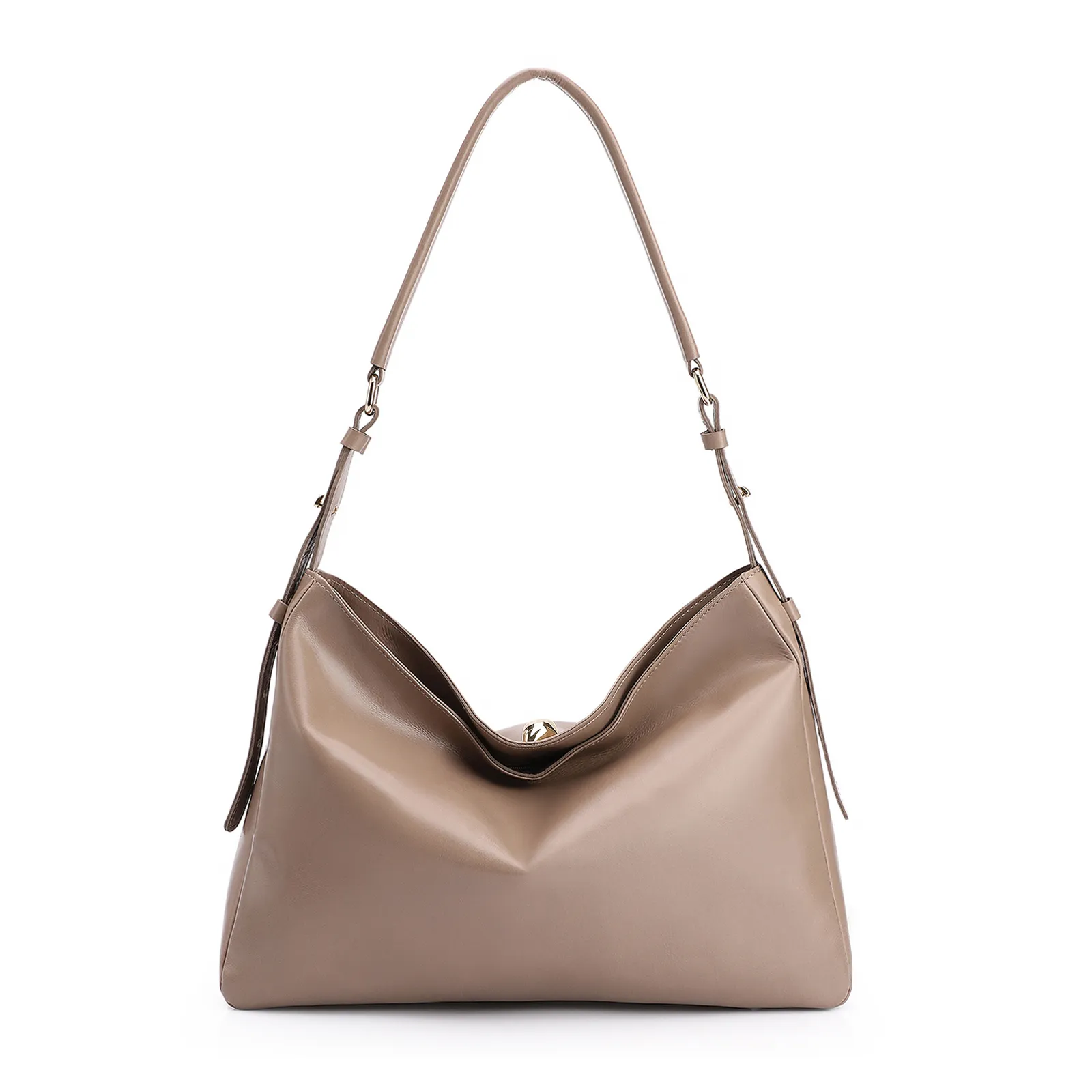 Bolsa Hobo Couro Bege
