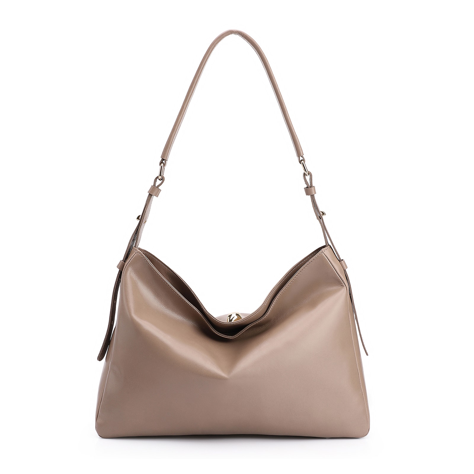 Bolsa Hobo Couro Bege