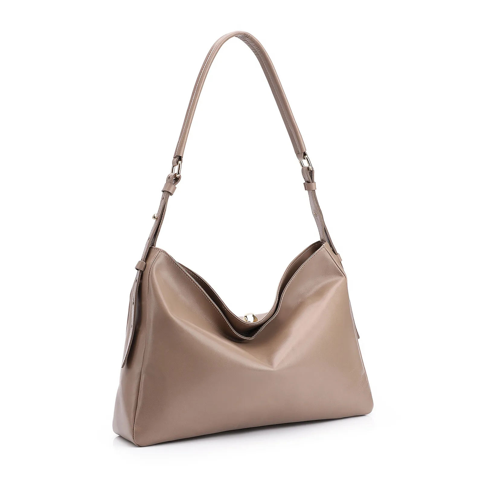 Bolsa Hobo Couro Bege