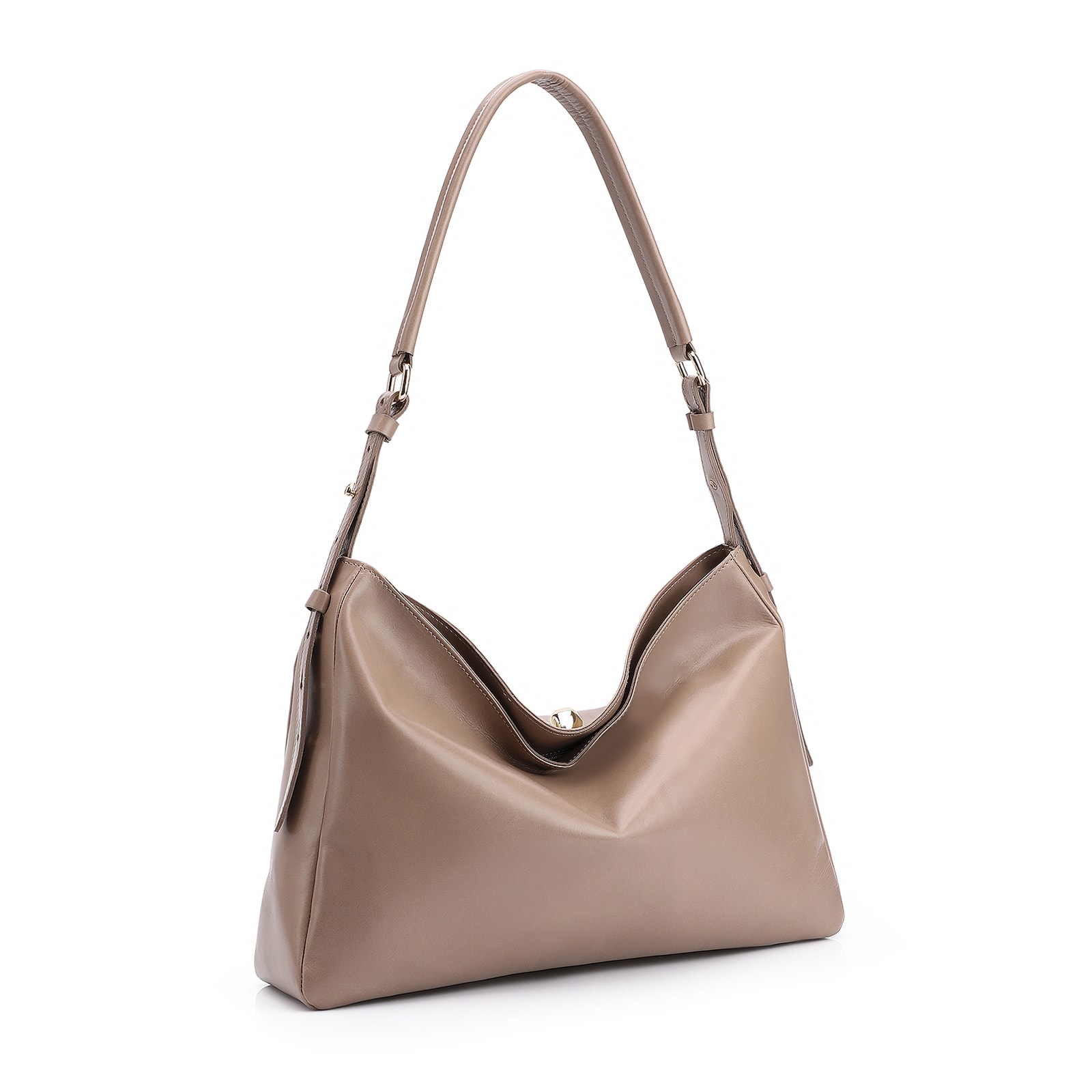 Bolsa Hobo Couro Bege