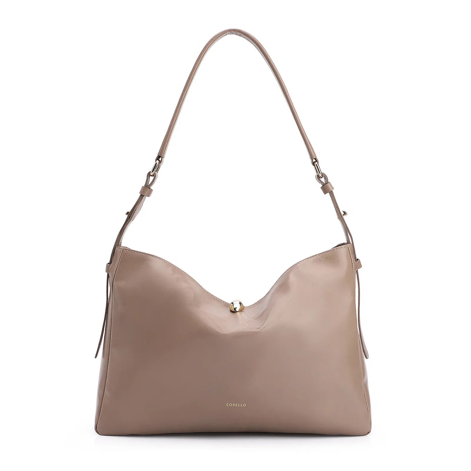 Bolsa Hobo Couro Bege