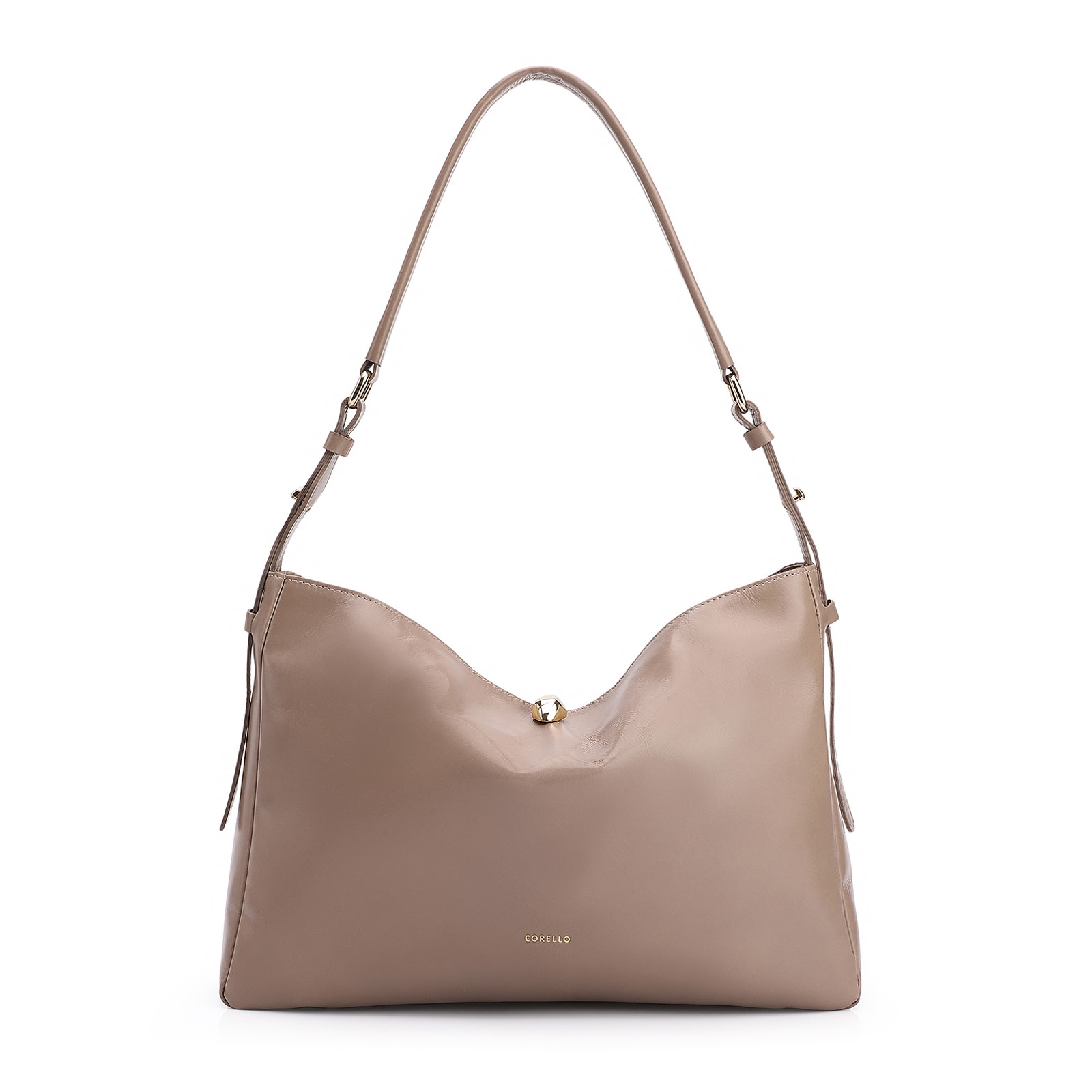Bolsa Hobo Couro Bege