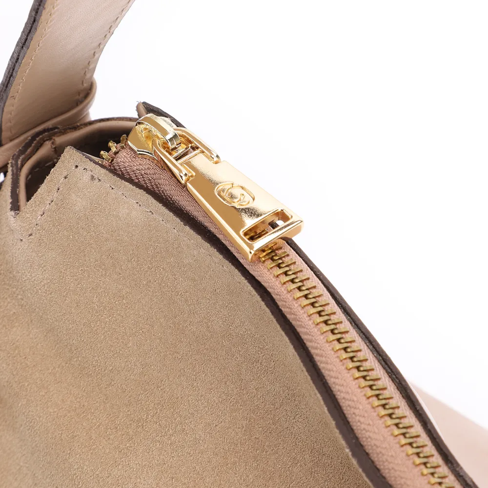 Bolsa Hobo Couro Camurça Bege - imagem 6