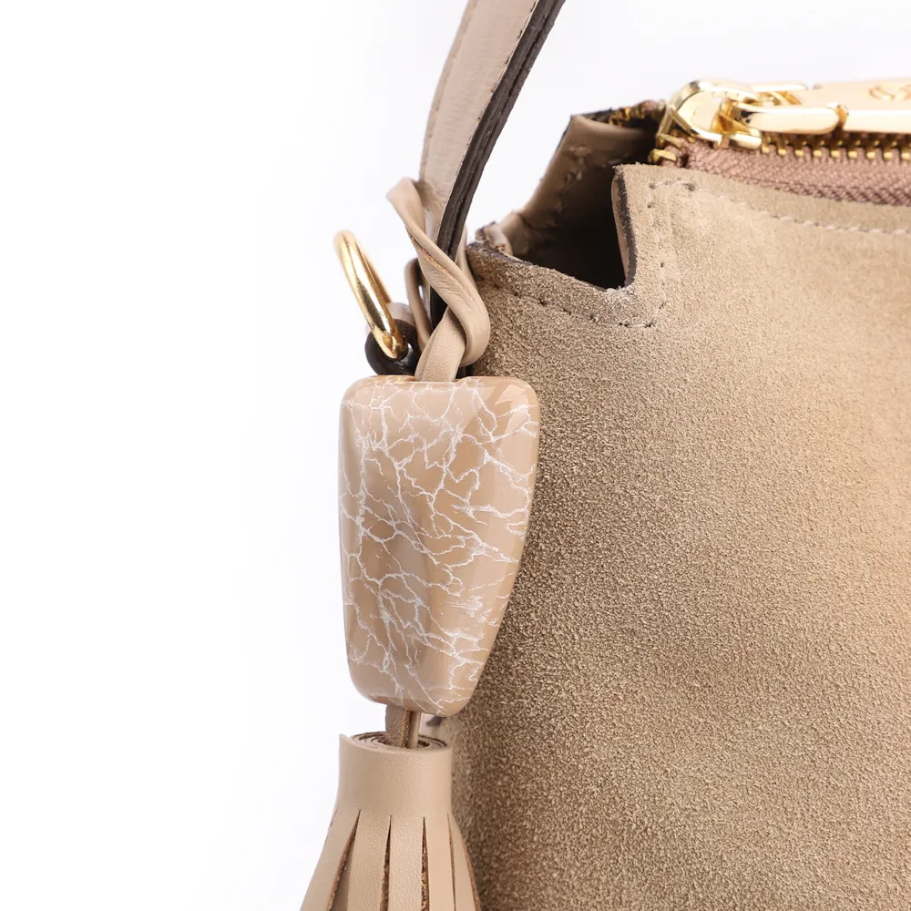Bolsa Hobo Couro Camurça Bege - imagem 8