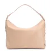 Bolsa Hobo Couro Camurça/Couro Bege - imagem 3