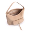 Bolsa Hobo Couro Camurça/Couro Bege - imagem 4