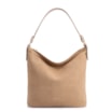 Bolsa Hobo Couro Camurça/Couro Bege - imagem 1